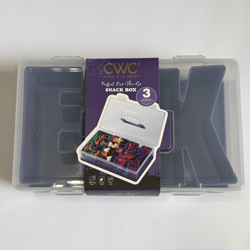 CWC EEK Purple 3-Compartment Snack Box - Portable Food Storage